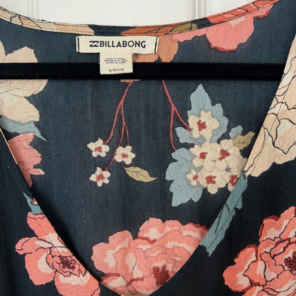 Billabong Always Love Floral Long Sleeve Dress, Size S - Picture 7 of 7